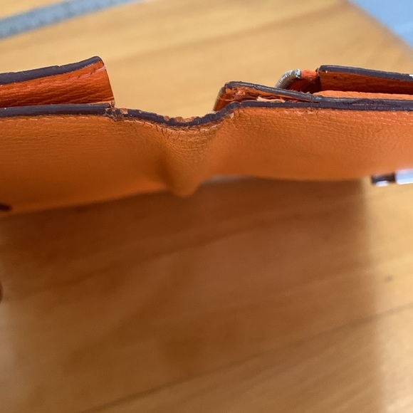 Hermès Bearn Soufflet Wallet Orange Epsom Leather Vintage FAIR CONDITION - Picture 10 of 15